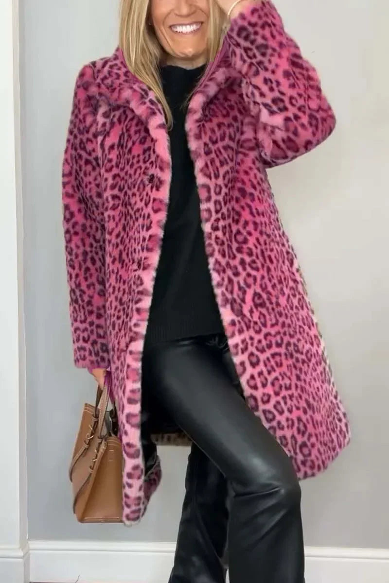 Camelia Ezzo™ Stylowa kurtka z wzorem w panterkę
