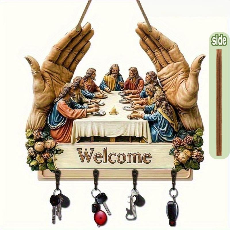 FaithCharm™ Wieszak na klucze z Jezusem Wieczerza