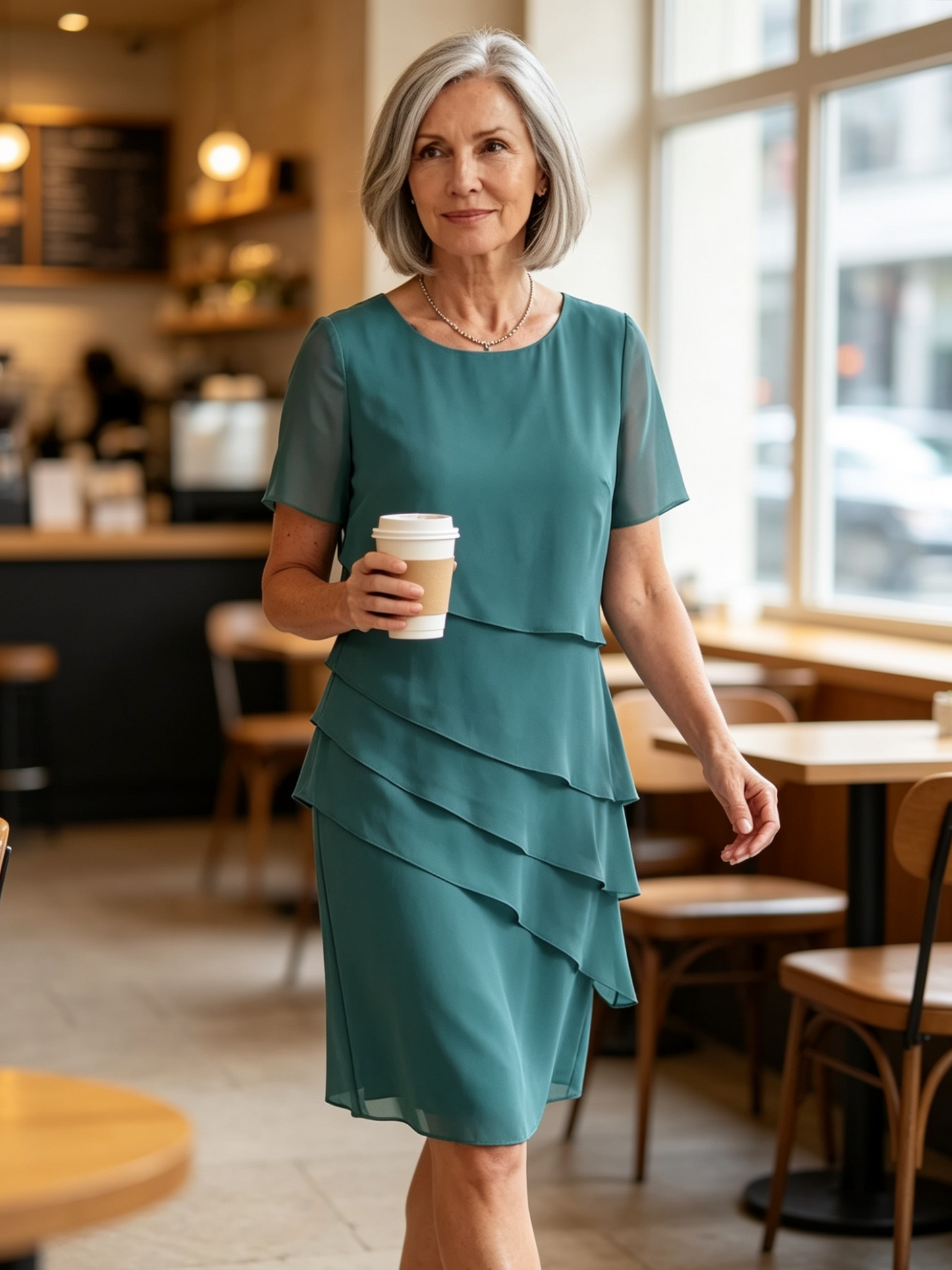 Emiliana Bergonzi™ Elegancka sukienka midi o modelującym kroju