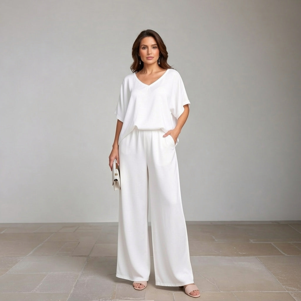 Isabella Caruso™ satynowy komplet loungewear na co dzień