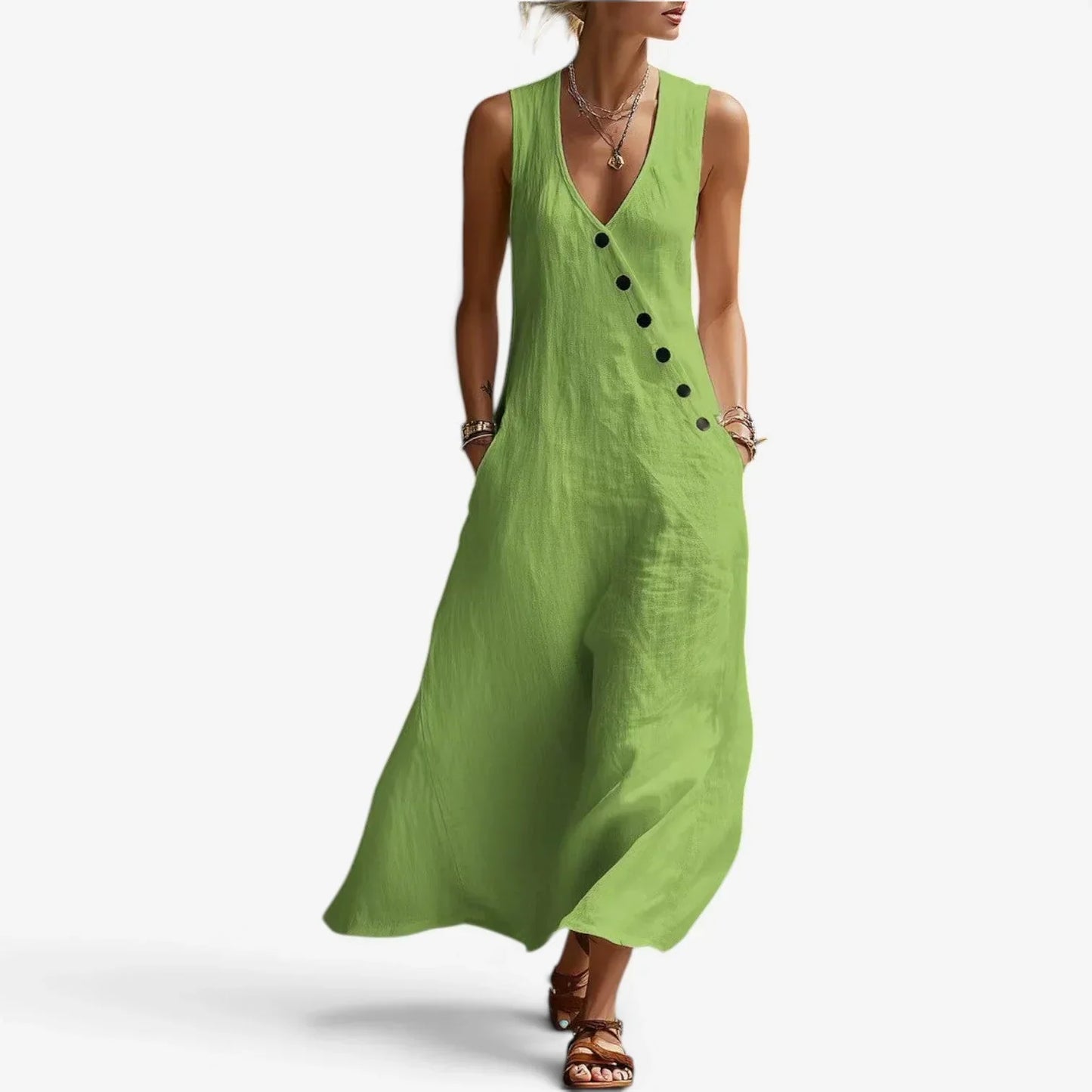 Olivia Righetti™ Letnia sukienka maxi bez rękawów dla swobodnej elegancji