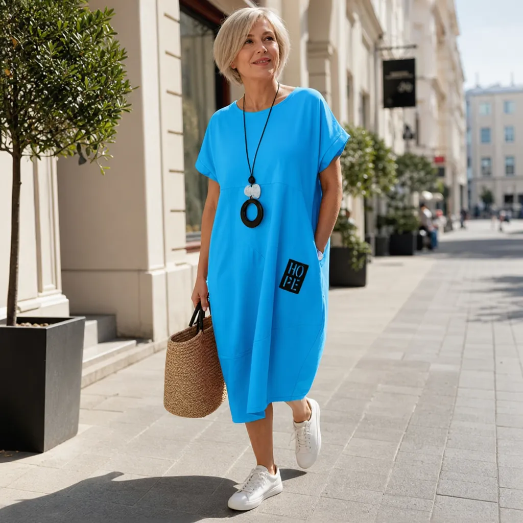Patrizia Procopio™ Elegancka sukienka midi dla całodziennego komfortu