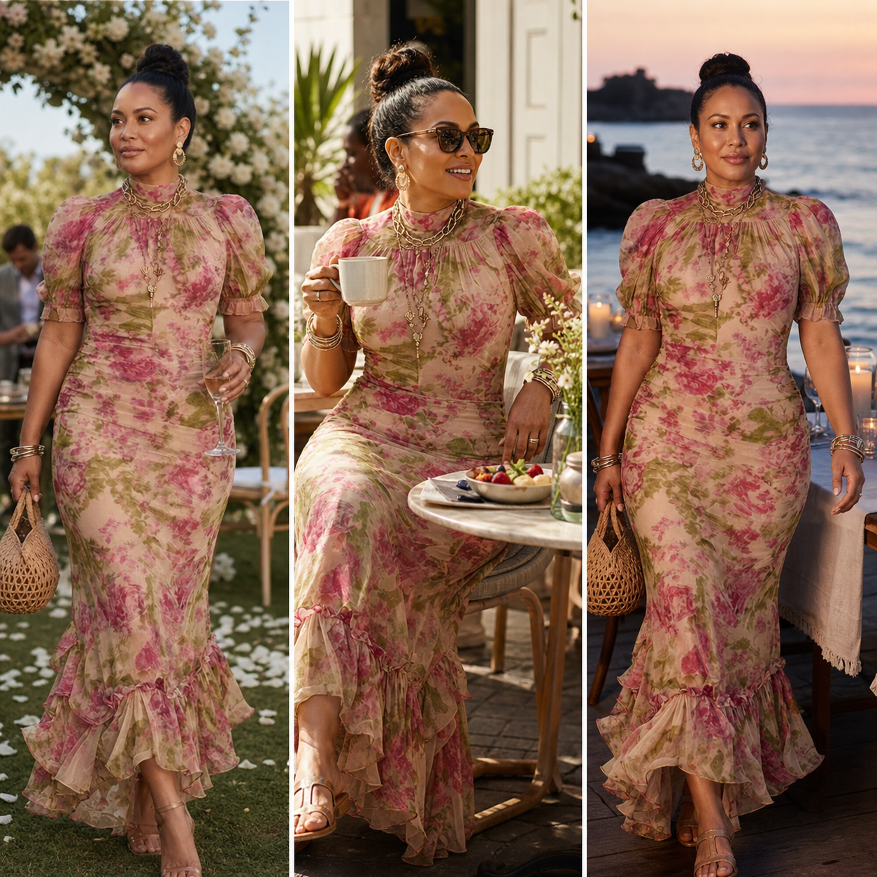 Valentina Petrelli™ Zwiewna sukienka maxi w kwiaty dla swobodnej elegancji