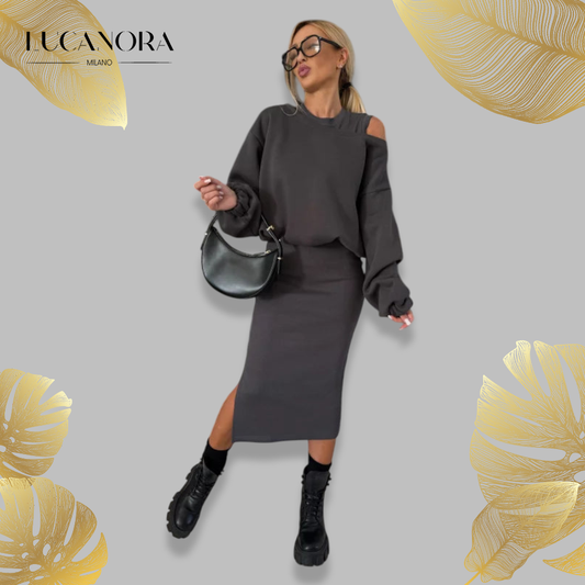 Asia Bonfanti™ Stylowa sukienka i sweter
