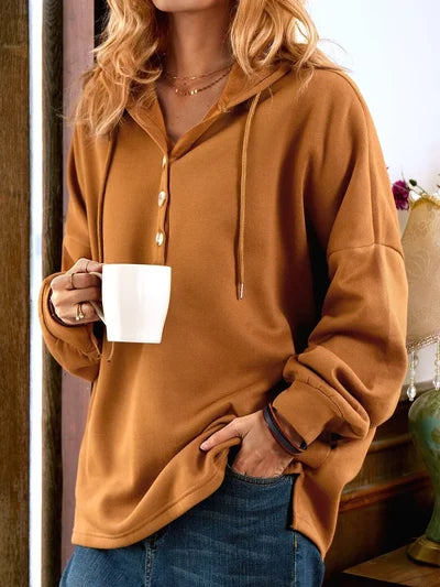 Aude Comfort™ Sweter z długim rękawem i guzikami