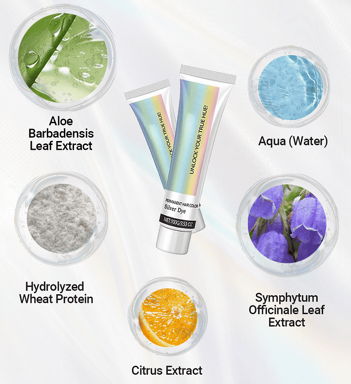 Biodye™ Srebrna farba do włosów 2 w 1 z naturalnymi ekstraktami