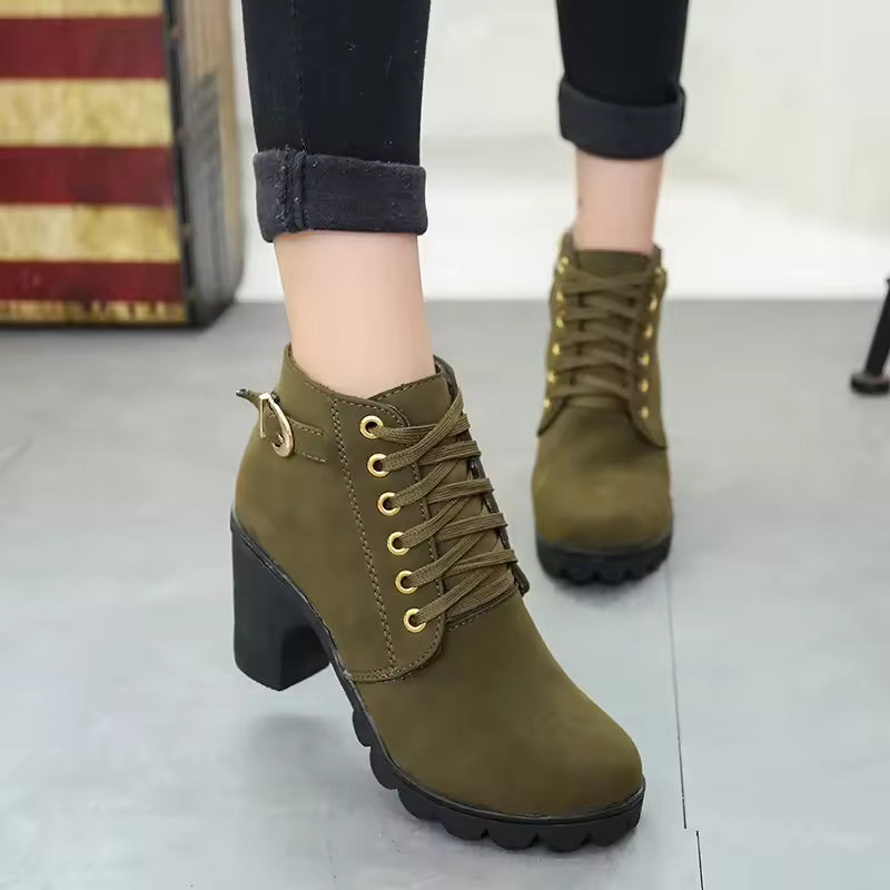 Silvia Savaria™ Stylowe buty damskie na masywnym obcasie