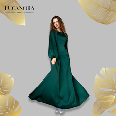 Carmela Gregori™ Elegancka długa sukienka ze sznurowaniem gorsetowym