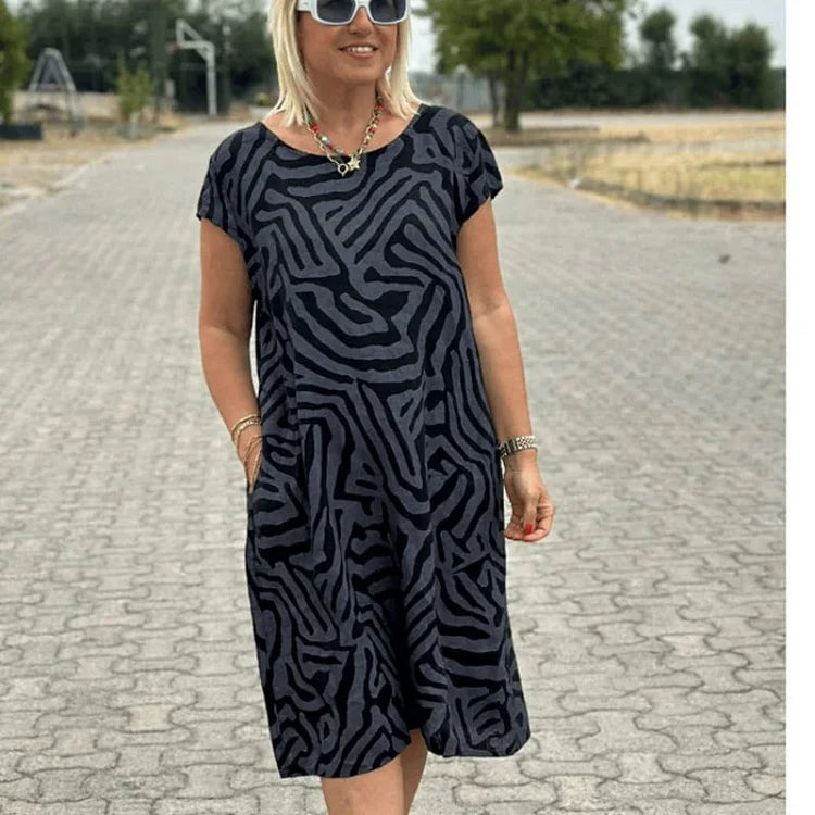Colomba Lillo™ Sukienka Boho Vintage Casual z nadrukiem