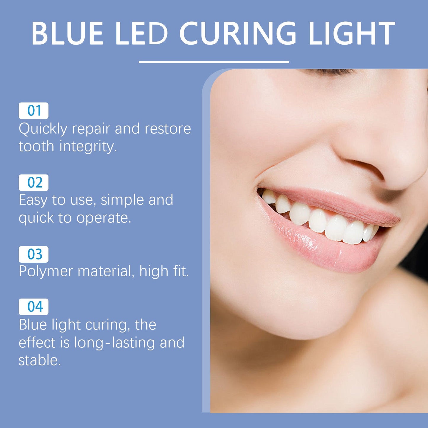 DentBlue™ Lampa utwardzająca światłem niebieskim i materiał do naprawy zębów