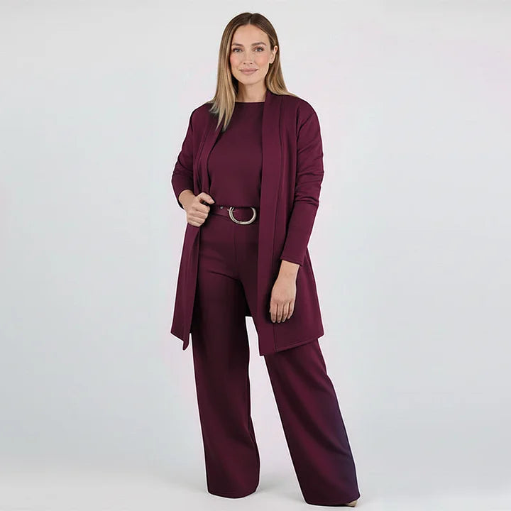 Dora Zanelli™ elegancki 3-częściowy komplet damski z kardiganem