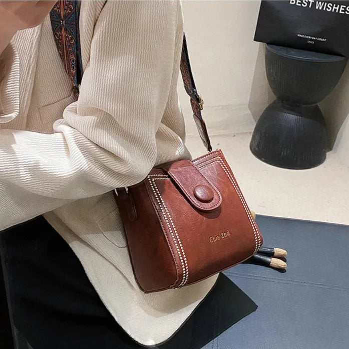 Dulina Rosa™ Modna torba w stylu vintage z regulowanym paskiem