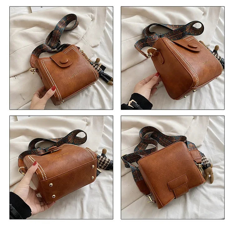Dulina Rosa™ Modna torba w stylu vintage z regulowanym paskiem