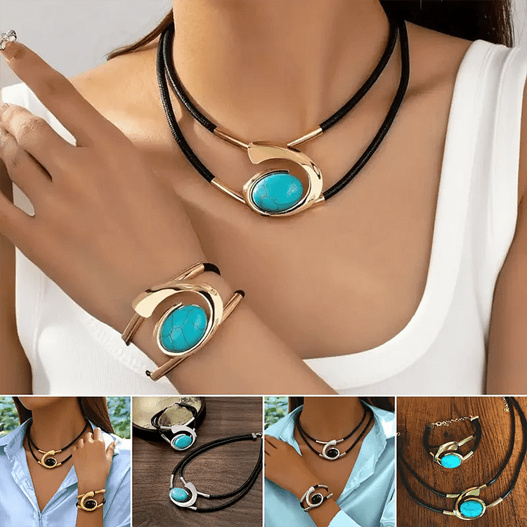 Elaré™ Elegancki zestaw naszyjnika i bransoletki w stylu boho
