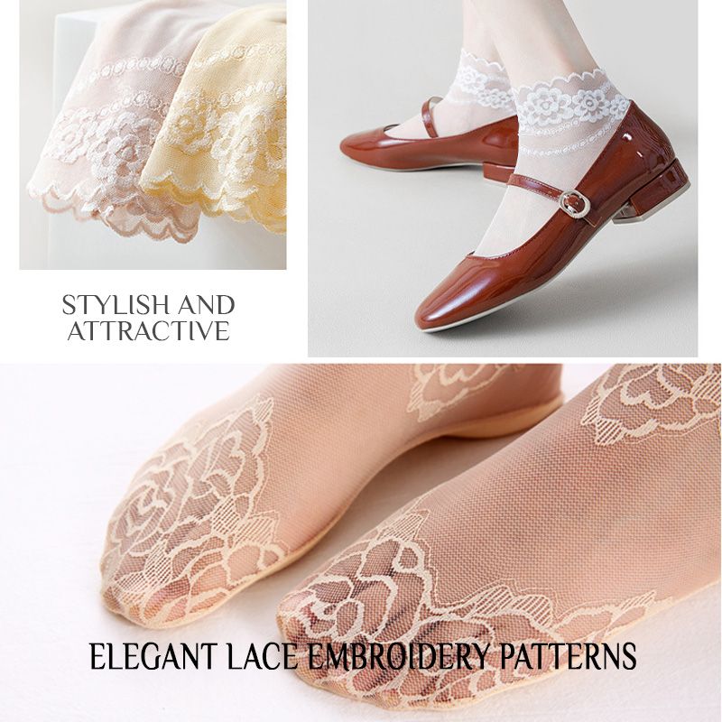 ElegantiStep™ Antypoślizgowe, oddychające skarpety z koronki
