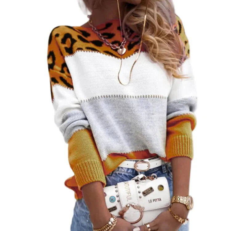 Elvira Cassese™ Sweter z nadrukiem w panterkę