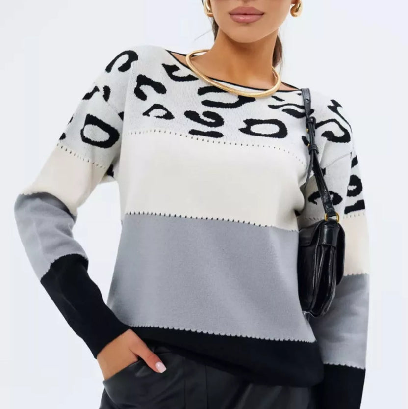 Elvira Cassese™ Sweter z nadrukiem w panterkę