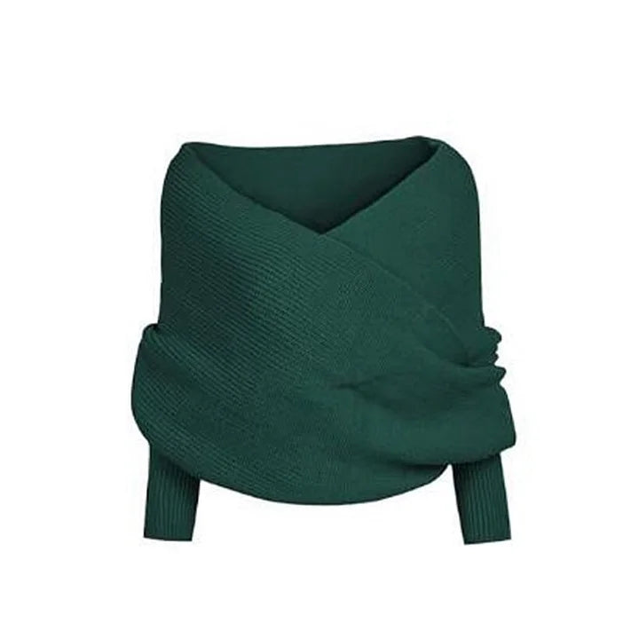 Esterina Riggi™ Sweter dzianinowy z kopertowym dekoltem