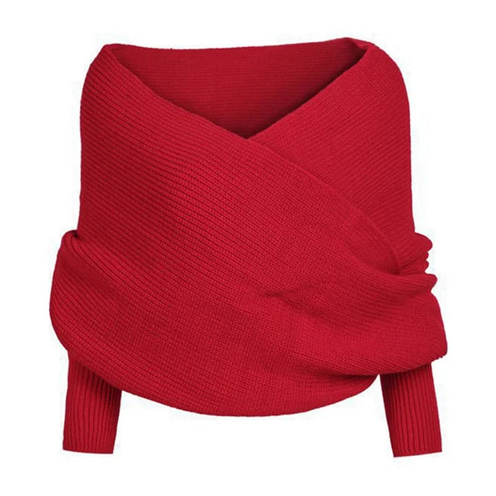 Esterina Riggi™ Sweter dzianinowy z kopertowym dekoltem