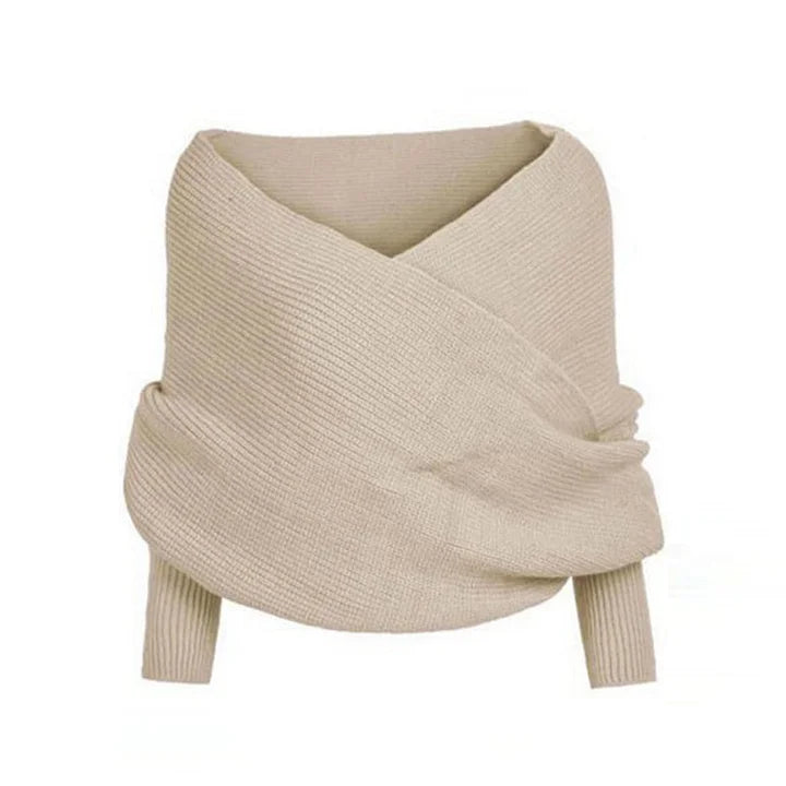 Esterina Riggi™ Sweter dzianinowy z kopertowym dekoltem