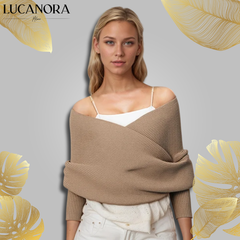 Esterina Riggi™ Sweter dzianinowy z kopertowym dekoltem