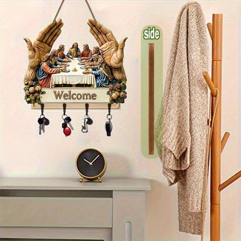 FaithCharm™ Wieszak na klucze z Jezusem Wieczerza