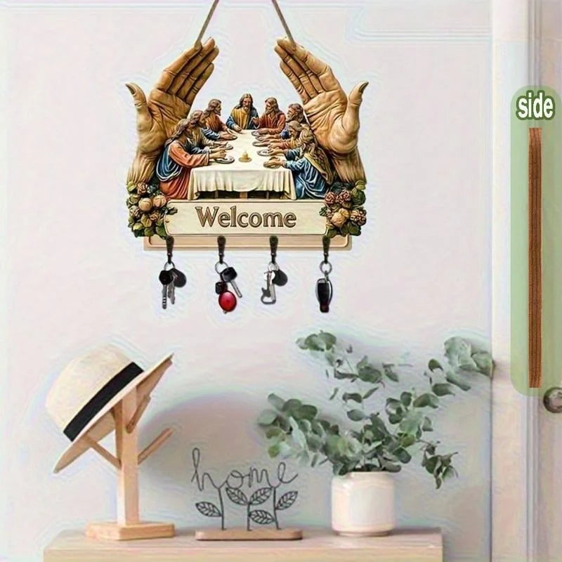 FaithCharm™ Wieszak na klucze z Jezusem Wieczerza