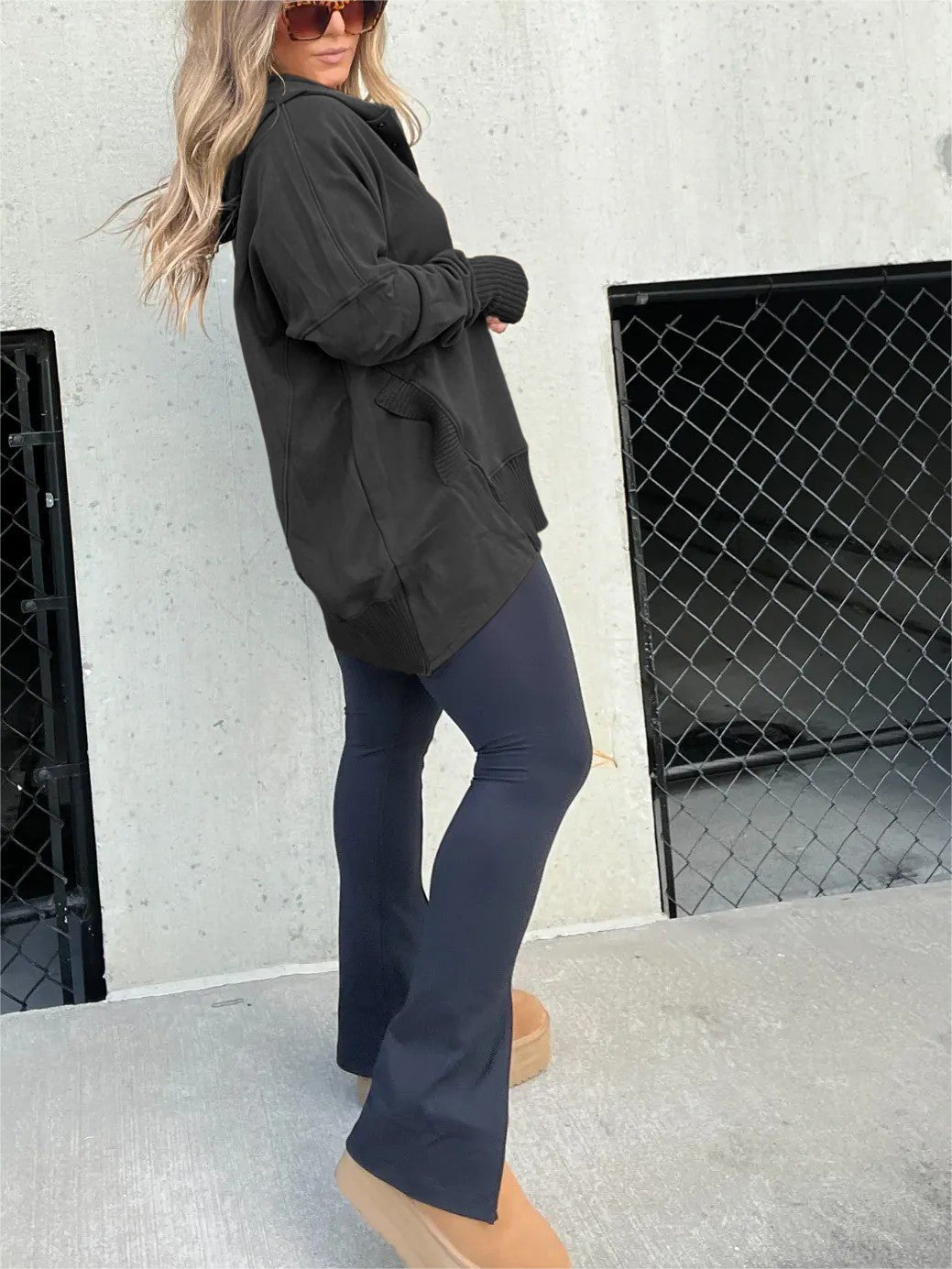 Fina Piccio™️ Bluza oversize z kapturem i otworami na kciuki
