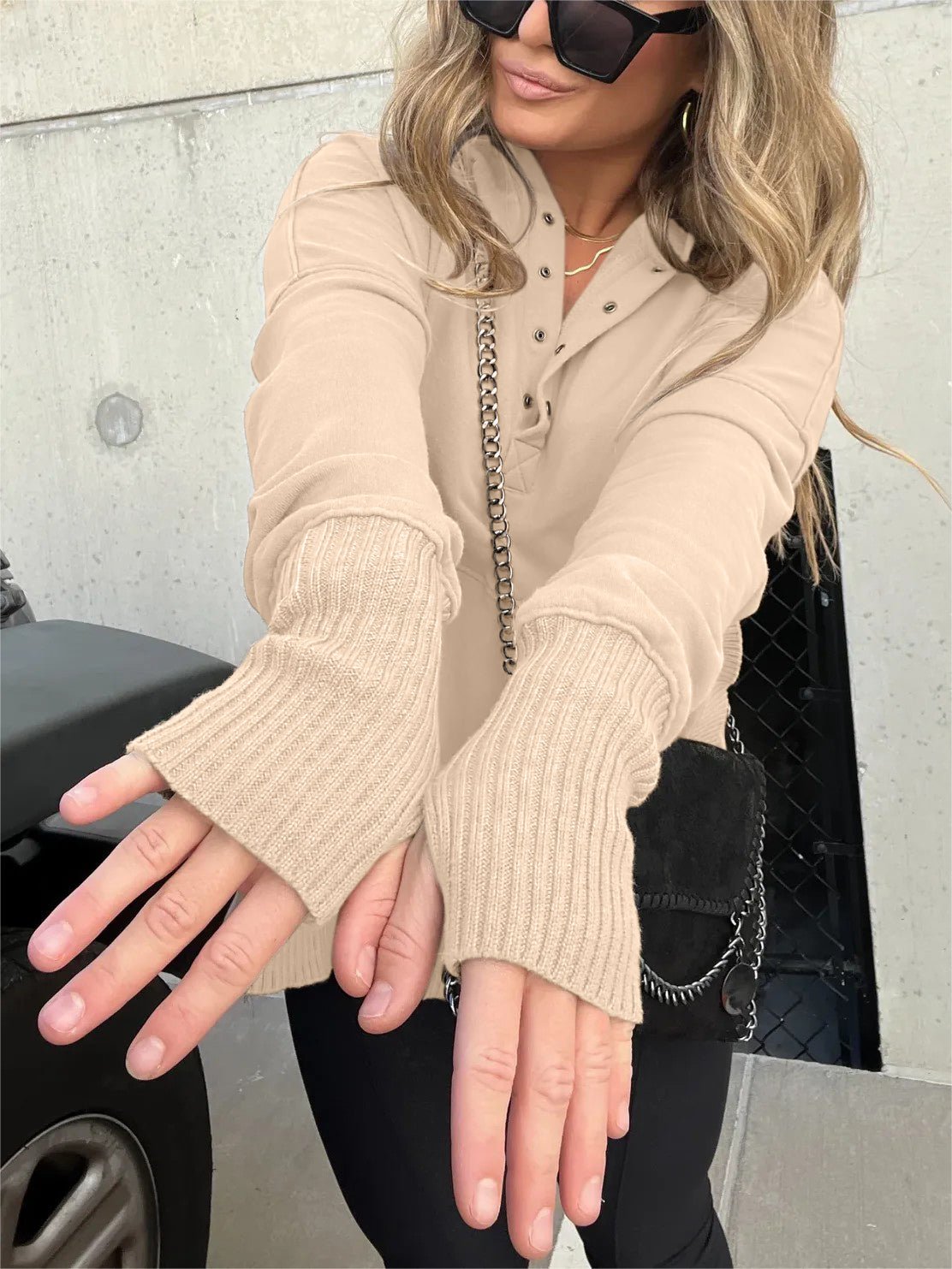 Fina Piccio™️ Bluza oversize z kapturem i otworami na kciuki