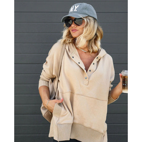 Fina Piccio™️ Bluza oversize z kapturem i otworami na kciuki
