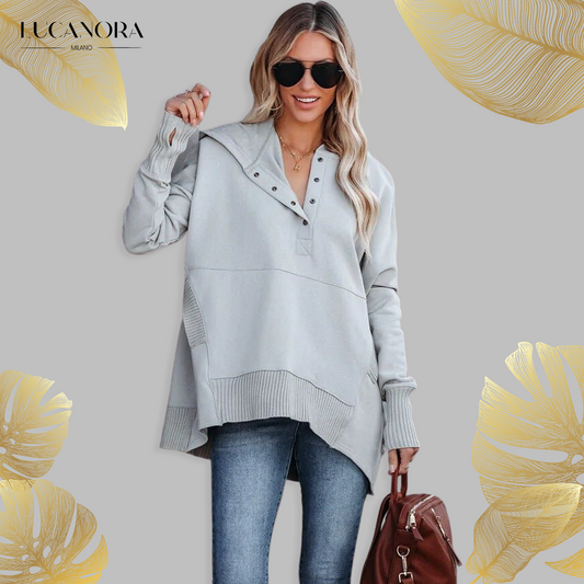 Fina Piccio™️ Bluza oversize z kapturem i otworami na kciuki