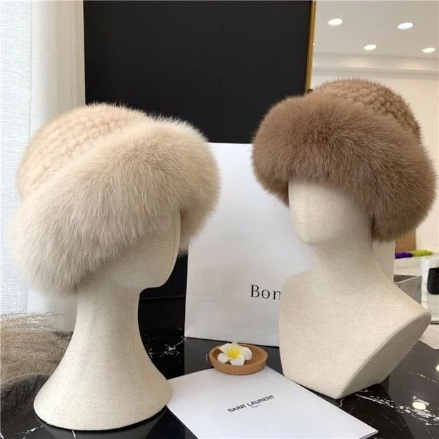 FurBelle™ Damska futrzana czapka zimowa