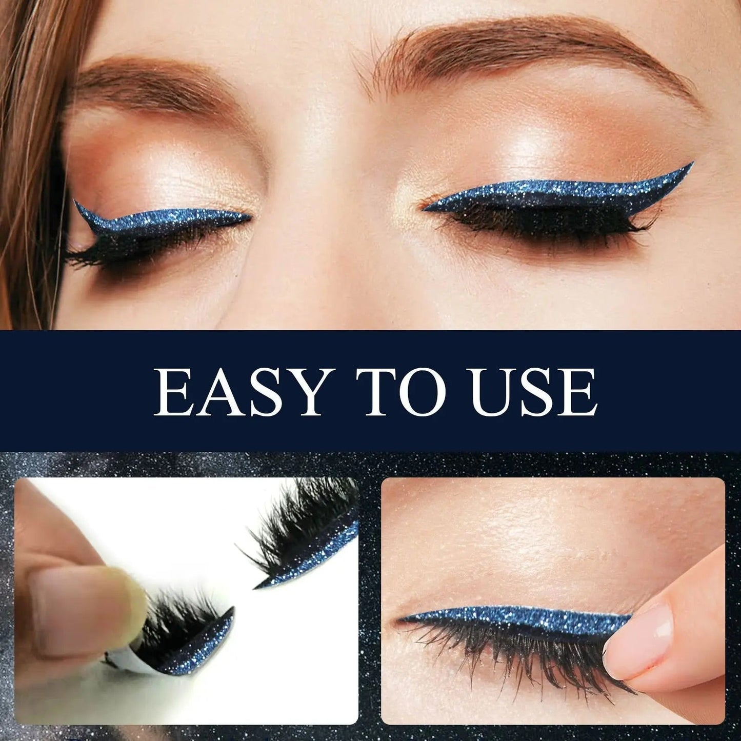 Glamz™ Rzęsy wielokrotnego użytku z eyelinerem (4 pary)