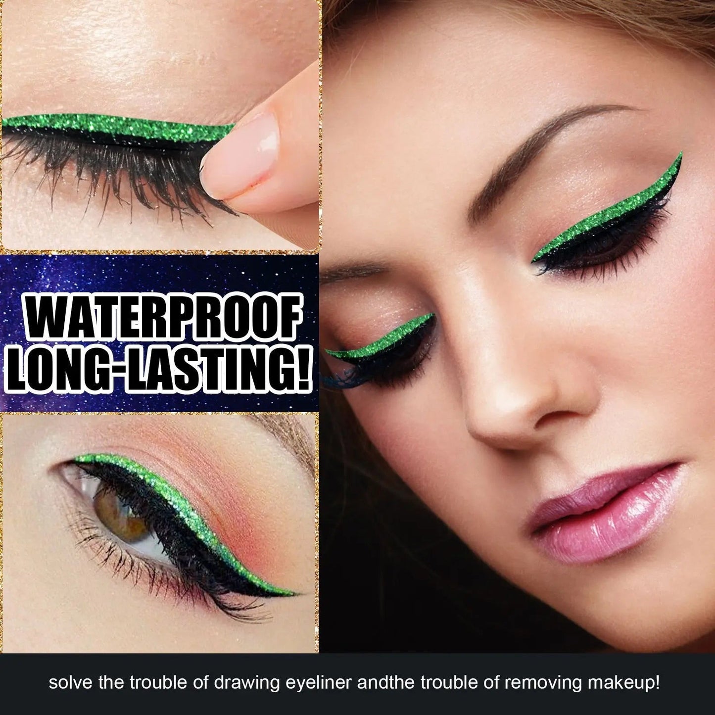 Glamz™ Rzęsy wielokrotnego użytku z eyelinerem (4 pary)