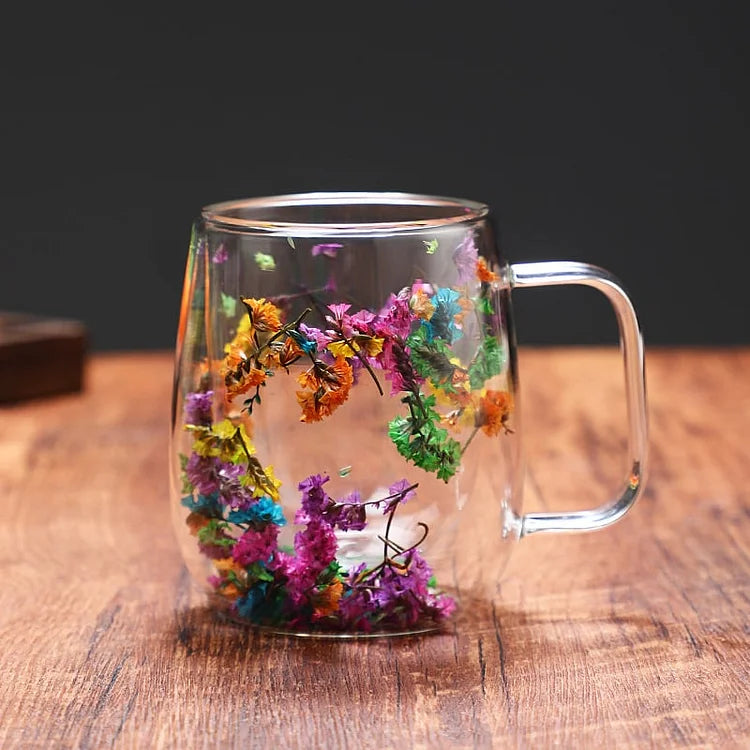 GlassBloom™ Kubek z suszonymi kwiatami