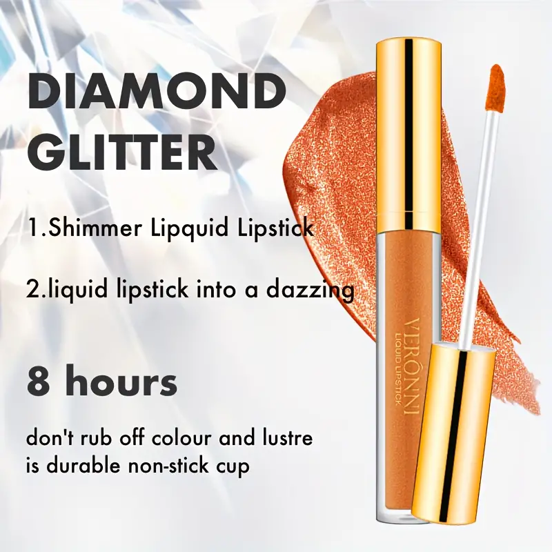 GlossiFlex™ Metaliczna pomadka w płynie z diamentowym brokatem