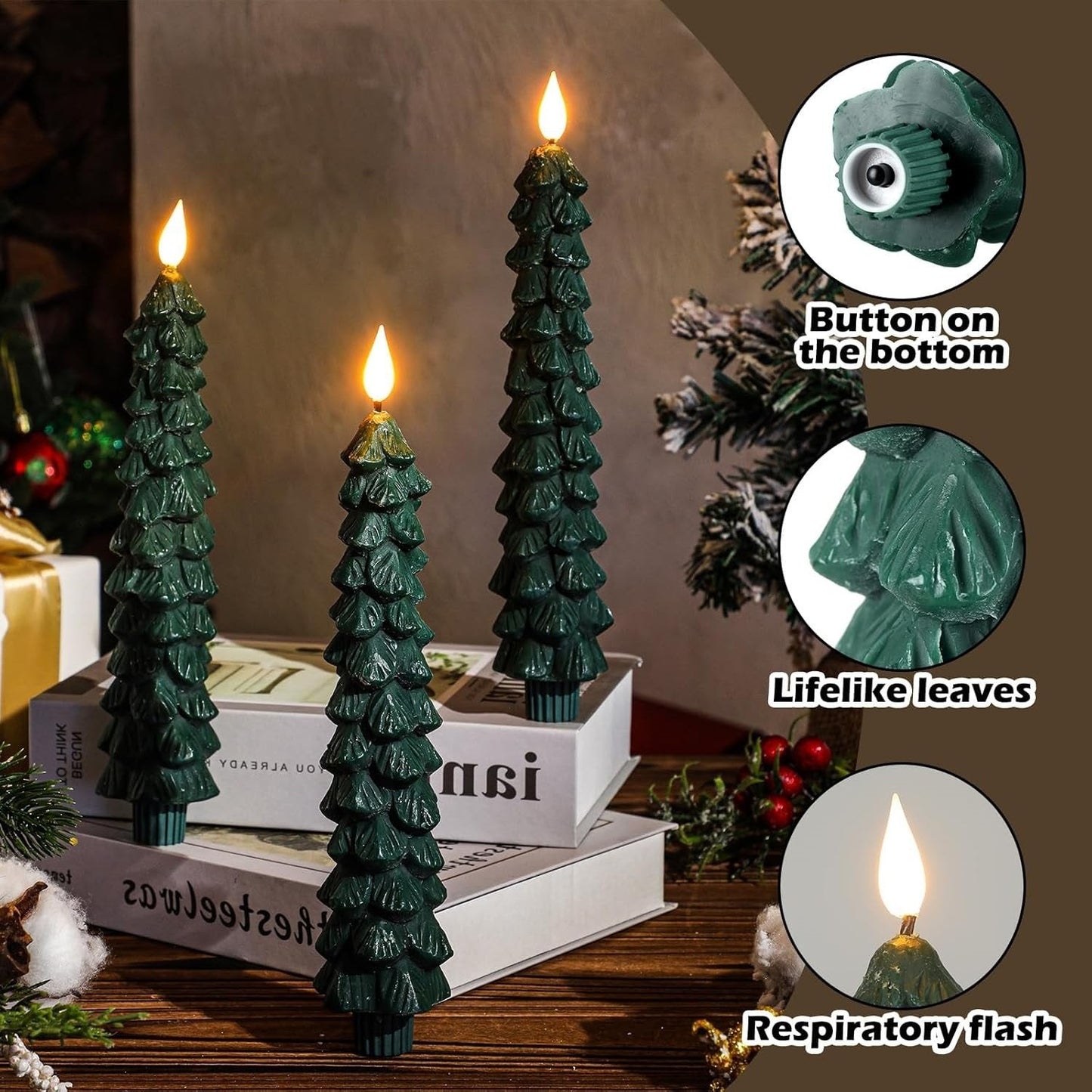 GlowTree™ Świece LED w kształcie choinki na Boże Narodzenie