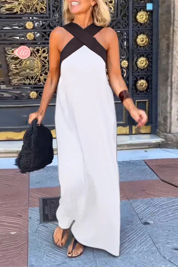 Guenda Savona™ Sukienka maxi bez rękawów z dekoltem na krzyż