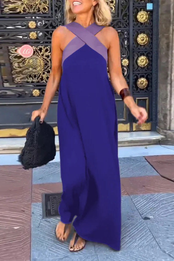 Guenda Savona™ Sukienka maxi bez rękawów z dekoltem na krzyż