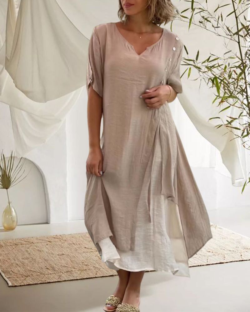 Jemma Onio™ Plus Size Asymetryczna Długa Sukienka