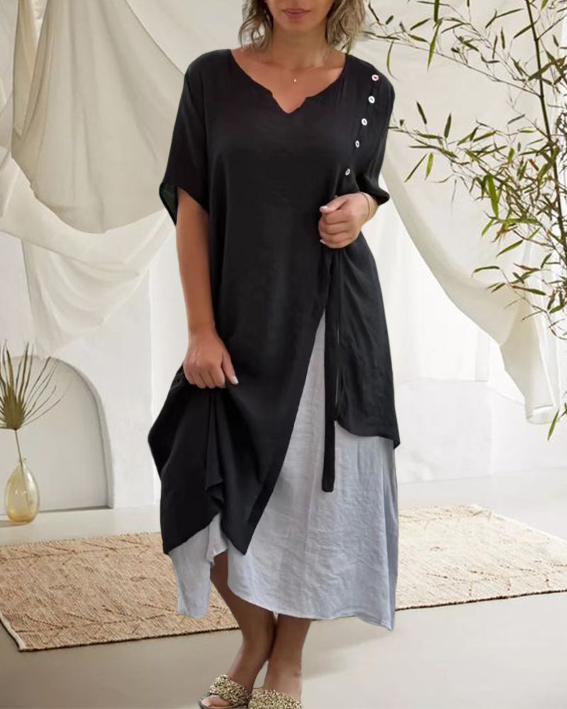 Jemma Onio™ Plus Size Asymetryczna Długa Sukienka