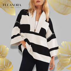 Keira™ Oversize'owa koszula w paski w stylu vintage