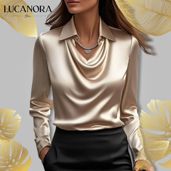 Linda Ceglia™ Elegancka bluzka z długim rękawem