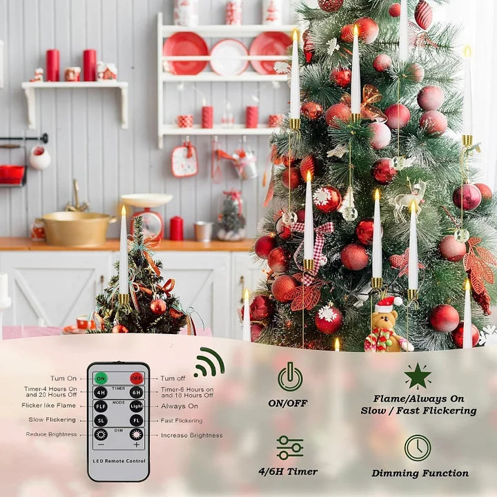 LumiOrn™ Świece LED z kryształową kulą na choinkę