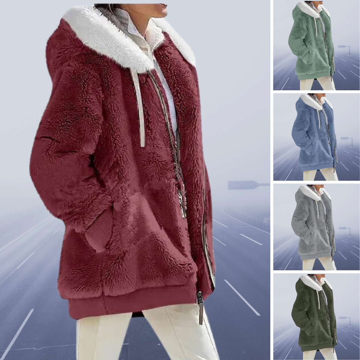 Marisol™ Casualowa kurtka polarowa z kapturem