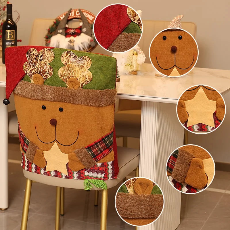 MerryCover™ Stylowe pokrowce na oparcia krzeseł w stylu świątecznym