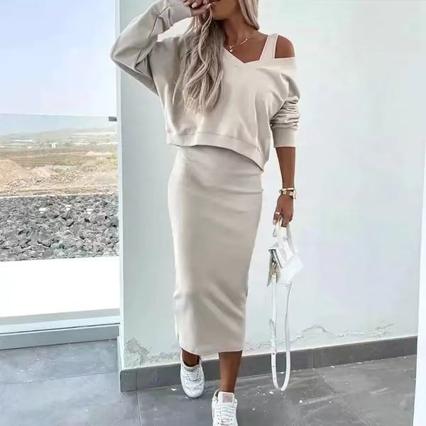 Milana Volta™ Zestaw Sukienka i bluza z dekoltem w serek