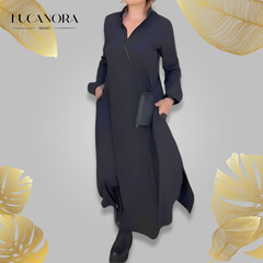 Mirta Saccoccio™ Elegancka długa sukienka
