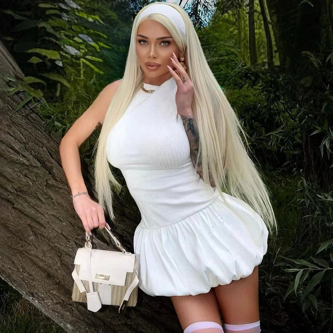 Miya™ Stylowa sukienka bombka z odkrytymi plecami