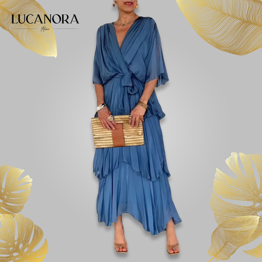 Moira Corda™ Elegancka sukienka warstwowa z dekoltem w serek